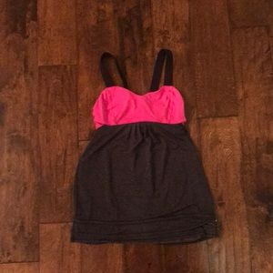 Gray and pink lululemon tank